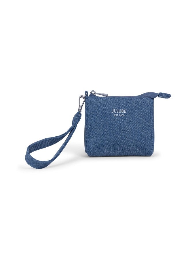 JuJuBe 3-Piece Pouch Set Diaper Bag Organizing Pouches, Perfect for Travel, On The Go, Zipper Cosmetic Makeup Bag or Diaper and Wipes Storage Pouch, Large, Medium, & Small, Denim & Daisies (Blue) - Image 4